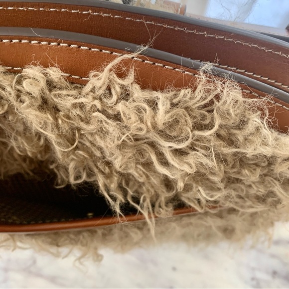 Eric Javits Baa Dome Faux Fur Crossbody Bag in Camel - Picture 9 of 16